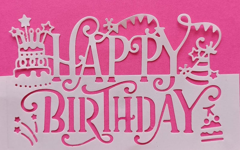 Birthday Party Decorative Cutout, Cupcake Lollipop Lace Border Design, Happy Birthday Card Making for Craft, Art Journal, Scrapbook - Image 3