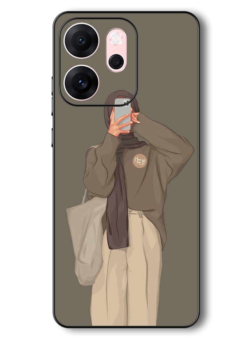 Theodor Case Compatible with Oppo Reno 14 F 6.57 Inch Protection Shockproof Bumper Cover Girl Taking Picture - Image 1