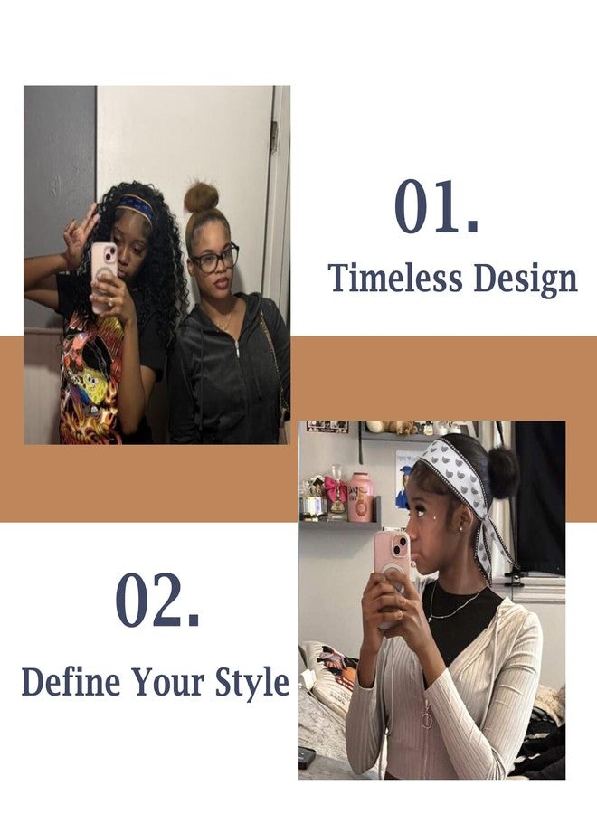 TEBIEKOY 4Pcs Fashion Scarves for Women, Multifunctional Boho Scarves Headbands Satin Scarf for Bag Hair Accessories, Fashion Boho, 34 Inches - Image 5