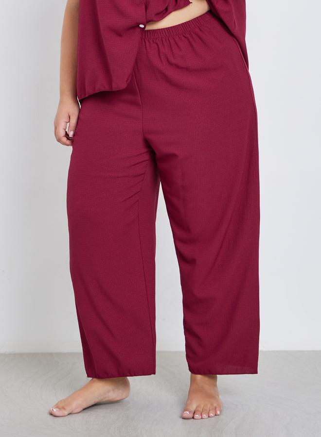 ستايلي طقم من بنطال بيجاما وبلوزة بمقاس كبير - Image 5