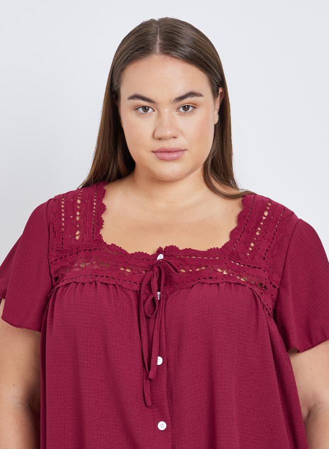 ستايلي طقم من بنطال بيجاما وبلوزة بمقاس كبير - Image 4