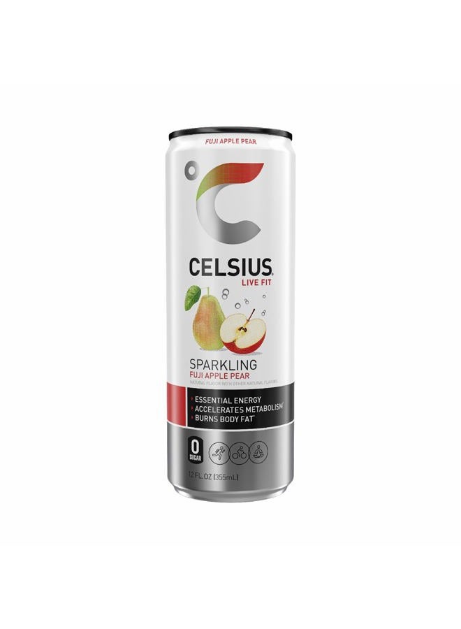 CELSIUS Sparkling Fuji Apple Pear, Functional Essential Energy Drink, 12 Fl Oz - Image 1