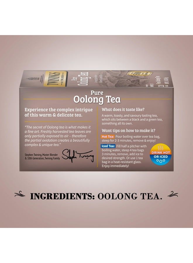 Twinings Pure Oolong Tea – Golden Caffeinated Tea, Individually Wrapped Tea Bags, 20 Count  - Image 4