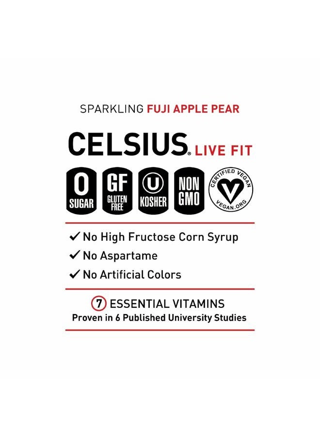 CELSIUS Sparkling Fuji Apple Pear, Functional Essential Energy Drink, 12 Fl Oz - Image 4
