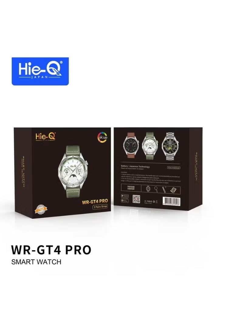 Hie-Q WR-GT4 Pro Smartwatch with Full Touch HD Display, Advanced Heart Rate & Sleep Monitoring, Multi-Sport Fitness Tracking, Step Counter, Calorie Tracking, Smart Notifications for Calls & Messages, Waterproof Daily-Use Design, Long Battery Life – Compatible with Android & iOS - Image 2