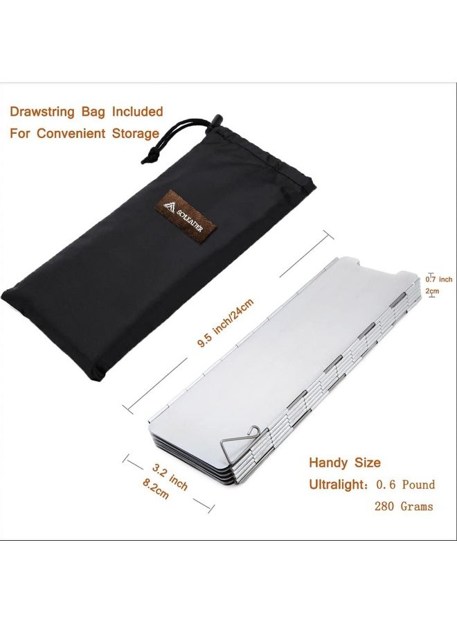 إسكدنيا حاجب للريح طويل بتصميم قابل للطي لموقد التخييم 9.5 x 3.2 x 0.7سم - Image 4