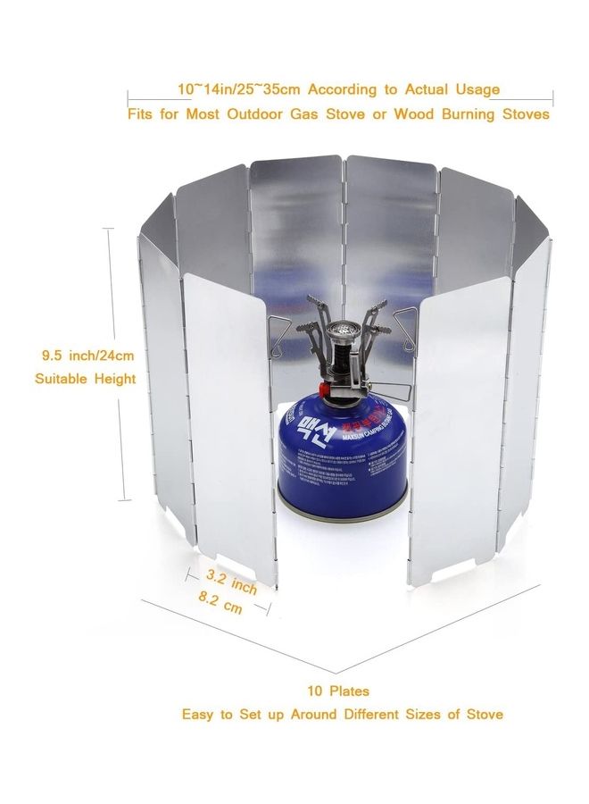 إسكدنيا حاجب للريح طويل بتصميم قابل للطي لموقد التخييم 9.5 x 3.2 x 0.7سم - Image 2
