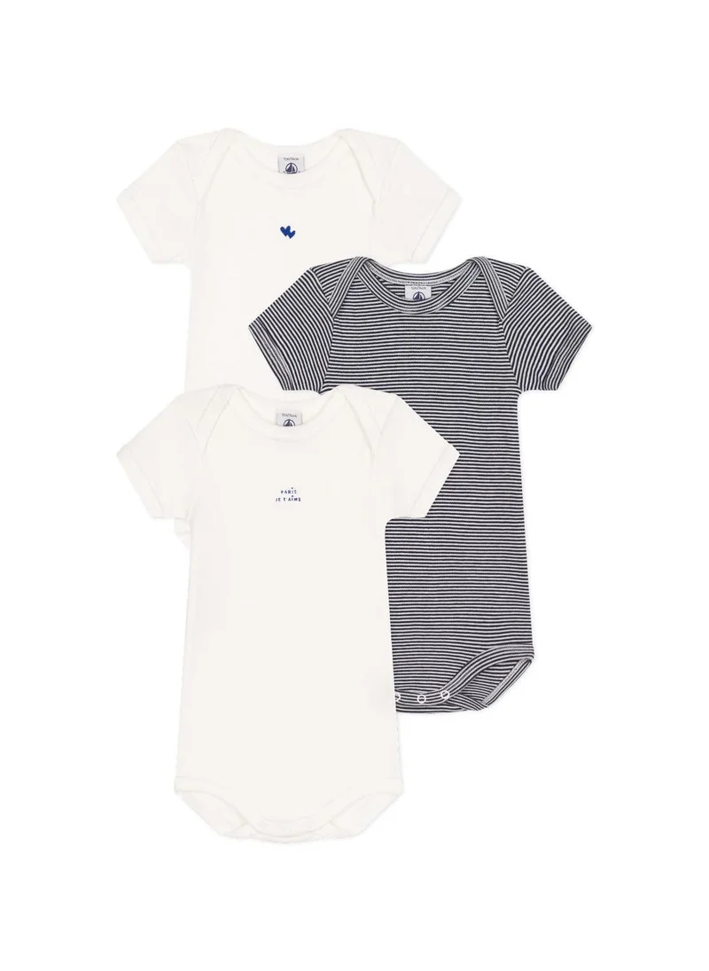 بيتي باتو Babies' short-sleeved cotton bodysuits - 3-pack