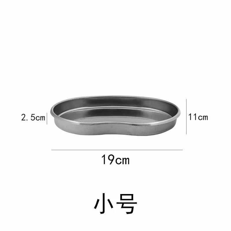 Tattoo disinfection tank set semi-permanent stainless steel cup alcohol steel cotton bar special anti-iodine cotton ball tray 8cm disinfection cup ten waist basin ten tweezers silver - Image 2