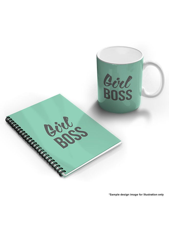 Stylizedd - Stylizedd Designer Printed Coffee Mug + A5 Spiral Notebook Memo Notepad Journal Personalised Combo Gift Set  - Football Team - Argentina, Player Name - Messi - Image 1
