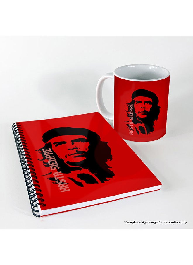 Stylizedd - Stylizedd Designer Printed Coffee Mug + A5 Spiral Notebook Memo Notepad Journal Personalised Combo Gift Set  - Football Team - Argentina, Player Name - Messi - Image 1
