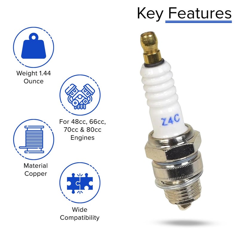 Generic AlveyTech Z4C Spark Plug for 80cc 2-Stroke Bicycle Engine Kits (2)  - Image 2