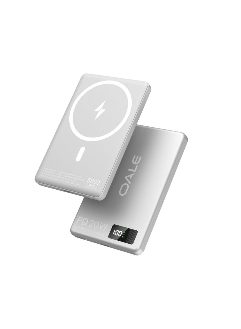 OALE iMagsafe Slim 5000mAh Magnetic Wireless Power Bank 20W PD Fast Charger for iPhone - Image 4