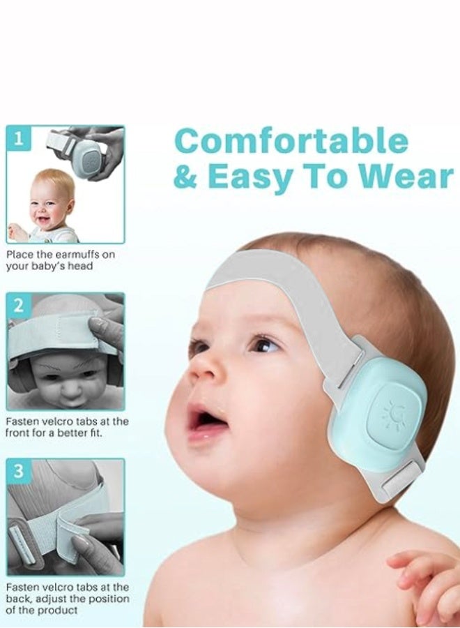 Soft Touch Baby Ear Muffs, Baby Headset, Baby Plane Ear Muffs Noise Protection for Infant and Babies 0- 48 Months, Baby Earplug, 24dB Sound Reduction, Adjustable Ear Muffs for Ear Protection, Hearing Damage & Improves Sleep,Travel (Blue) - Image 5