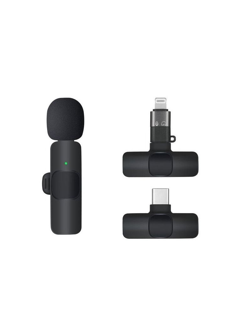 K9 - 2in1 Bluetooths Mic K9 Wireless Collar Microphone Dual Lapel Lavalier Mic for Noise Reduction Vlogging Interview Live Streaming YouTube Video Broadcast With 2 Mic Receiver for iPhone and Android - Image 1