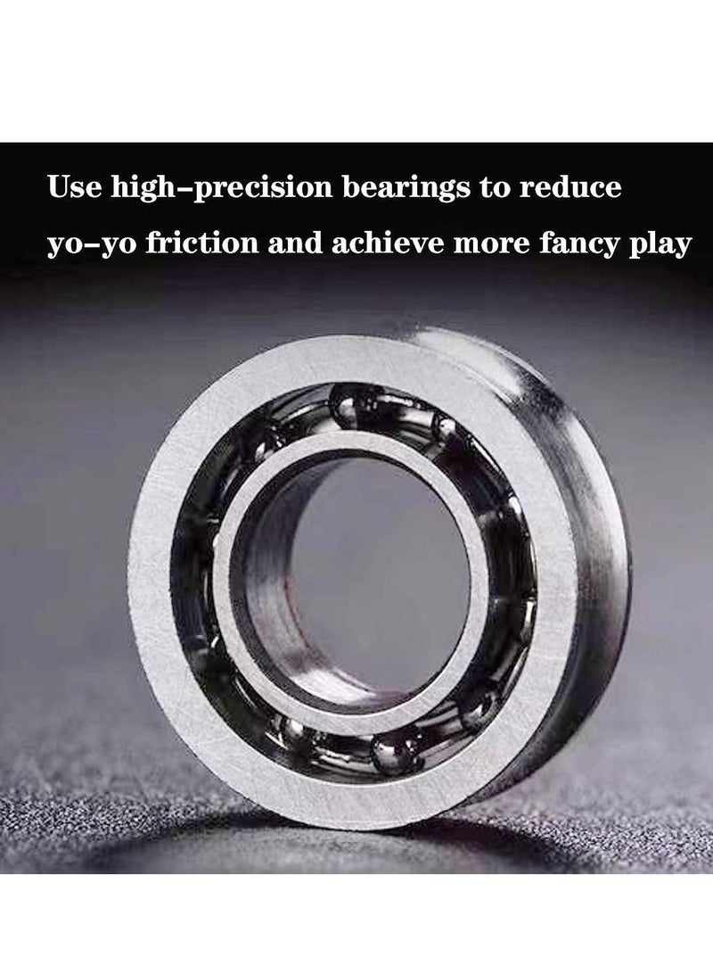 كابتن تيك Professional Unresponsive Yoyo Aluminum Beginner Colorful Yo-Yos Ball, for Advanced Yoyos Players Kids with 10 Yo-Yo Strings Yo-Yo Bag, Glove - Image 5