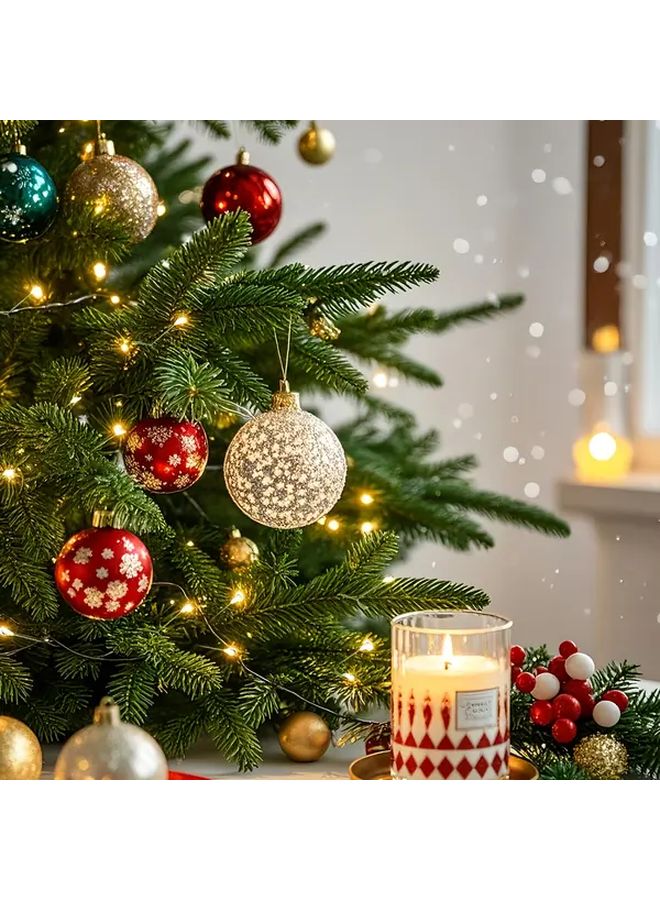 59.06 بوصة 50 مصباح ليد دافئ أبيض مضئ بالألعاب النارية يعمل بالبطارية 8 أوضاع زينة العطلات - Image 3