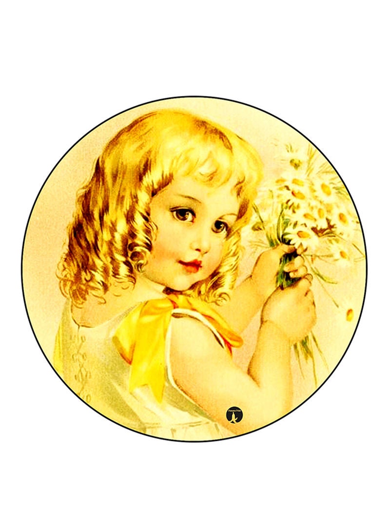 RKN Vintage Art Printed Round Pin Badge Multicolour - Image 1