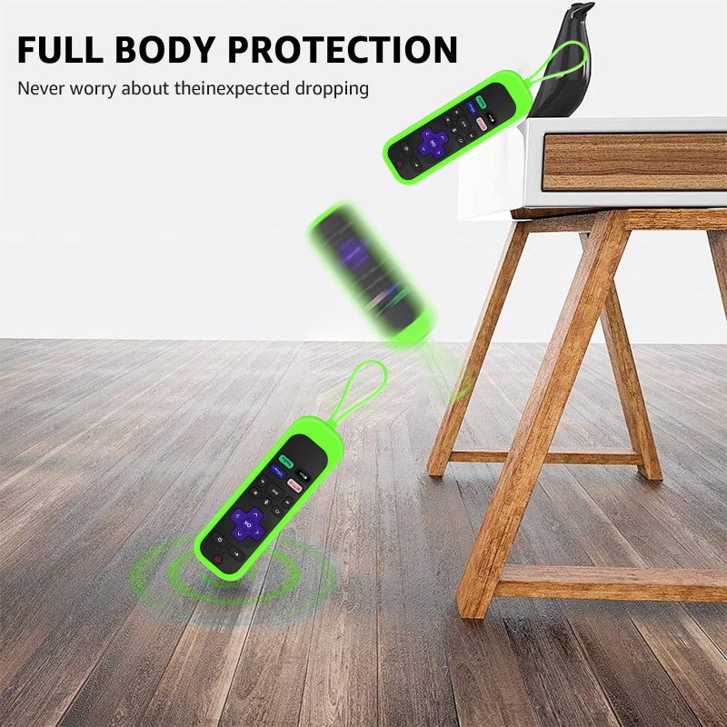 Climberer [3Pack] Climberer Remote Case Cover Compatible with Roku TCL/Hisense roku TV |Sharp Roku TV | Roku Express 4K+ï¼ŒGlow in The Dark Makes it Easy to find (Green Yellow Pink) - Image 3