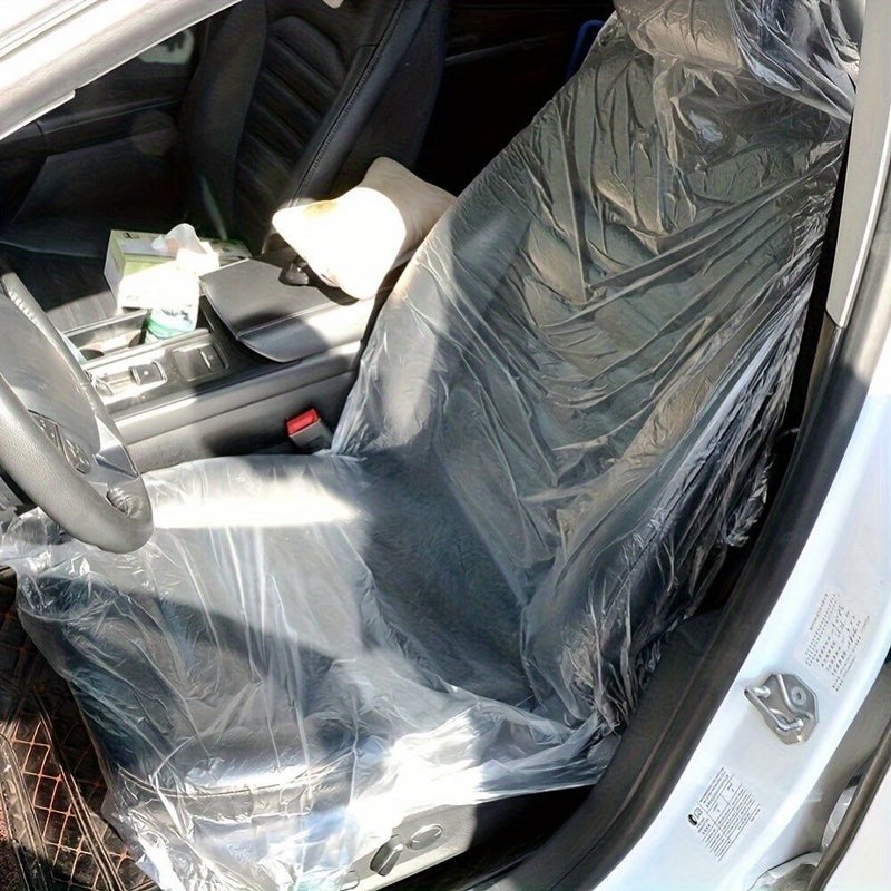 150 غطاء مقعد سيارة بلاستيكي عالي الجودة ويمكن التخلص منه للميكانيكيين، متين وسهل التنظيف، طقم مكون من 150 قطعة - Image 4