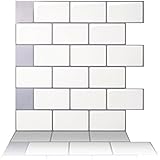 Tic Tac Tiles Tic Tac Tiles - Premium Anti Mold Peel and Stick Wall Tile in Subway Design (12"x12" 10 Sheets, Mono White, 2X Stronger  - Image 1