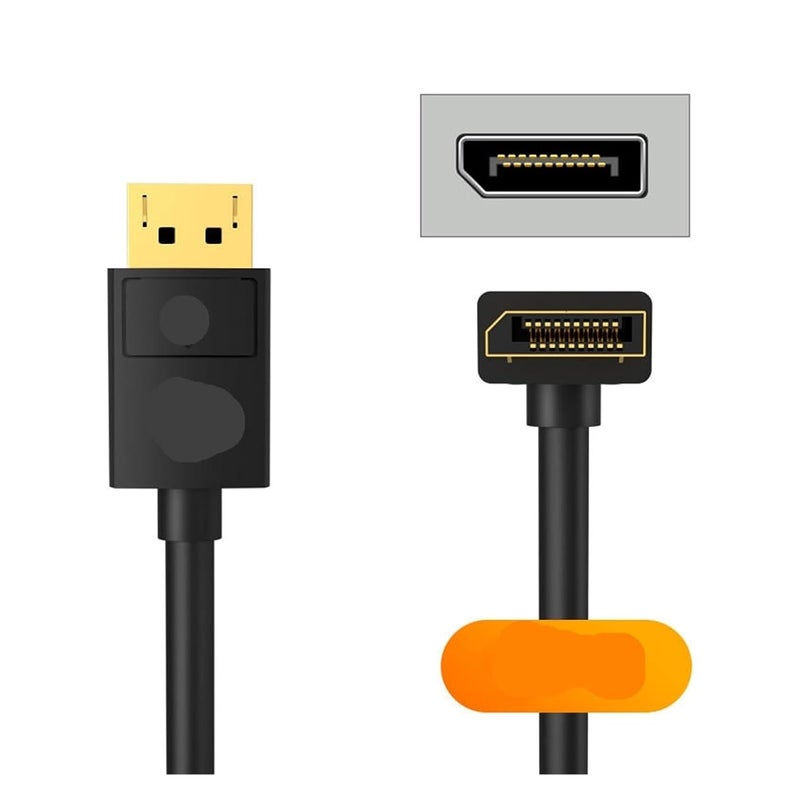 Angled Displayport 1.4 Cable 90-Degree Upward Right Angle DP1. 8K/60Hz 4K/144Hz 2K/240Hz for Gaming M>oni>tor Graphics Card(1,1m) - Image 1