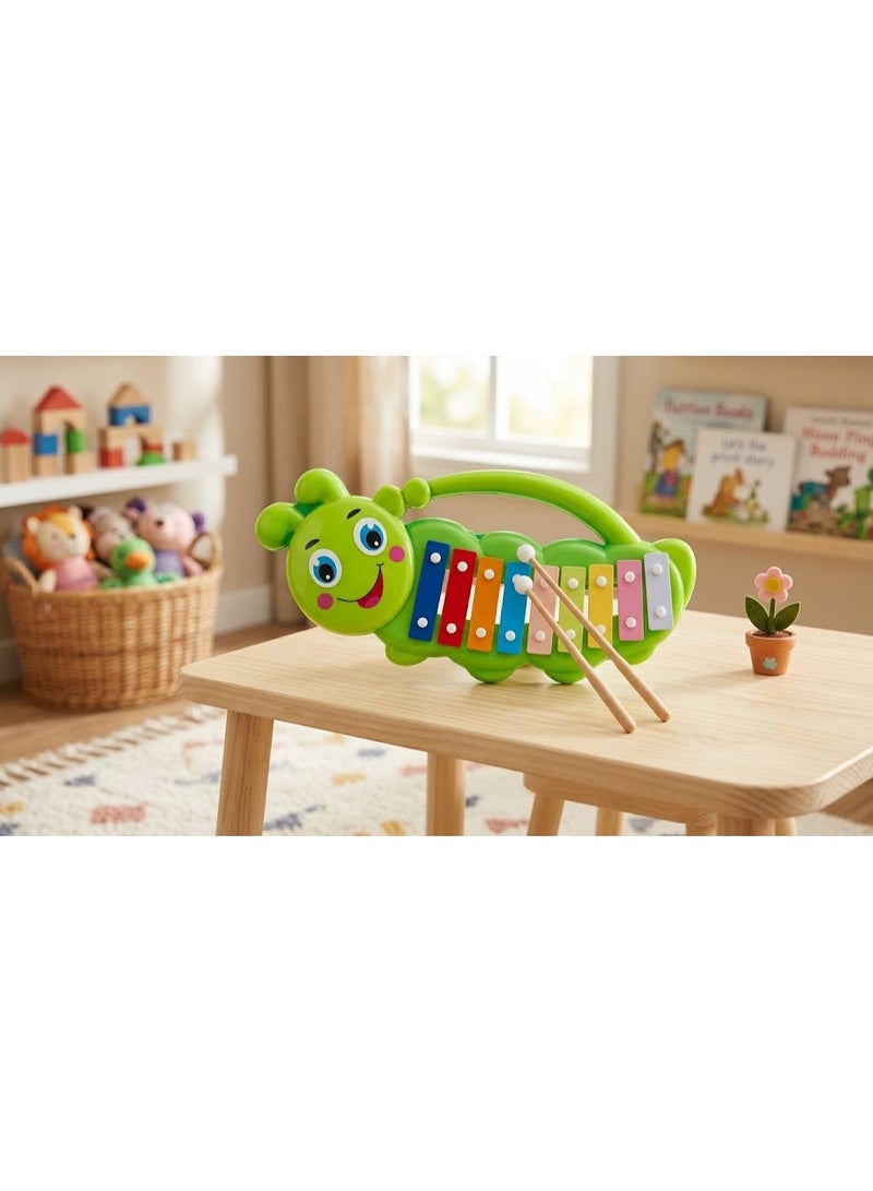 Kids Worm Xylophone - Worm Xylophone - Kids Xylophone Toy - Musical Xylophone for Kids - Interactive Kids Xylophone - Educational Musical Toy - Musical Toy for Boys and Girls - Interactive Musical Toy - Kids Sound and Rhythm Toy - Colorful Xylophone Toy - Kids Music Toy - Musical Worm Toy - Image 1