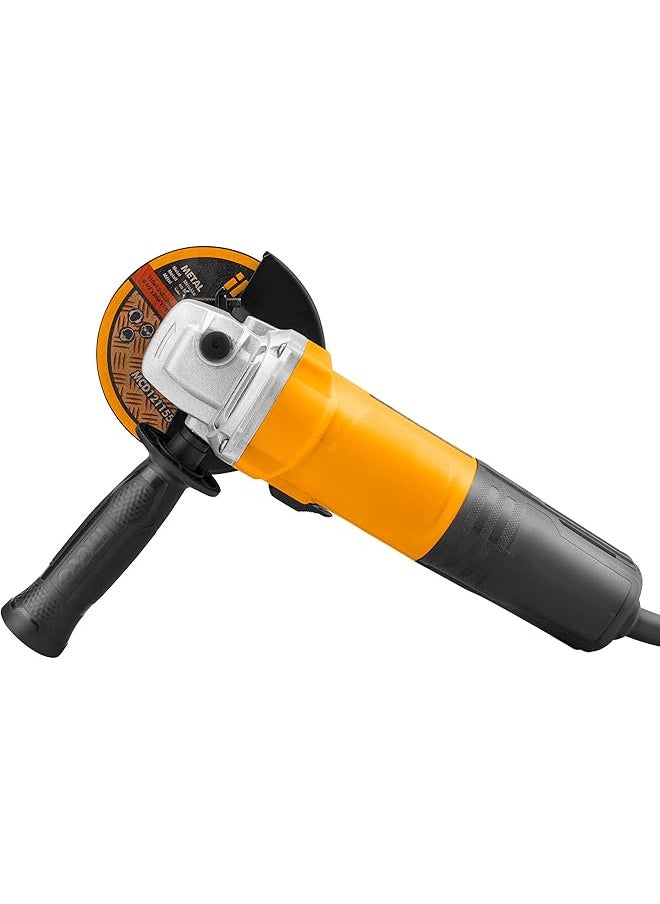 INGCO 750W 115 Mm Angle Grinder With Auxillary Handle And Side Switch Yellow  - Image 2