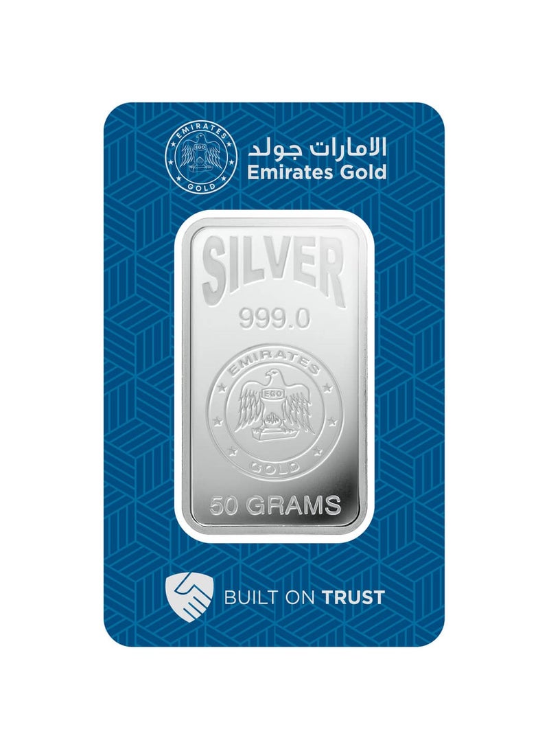 Emirates 50g Pure Silver Bar 999 - 50 Grams