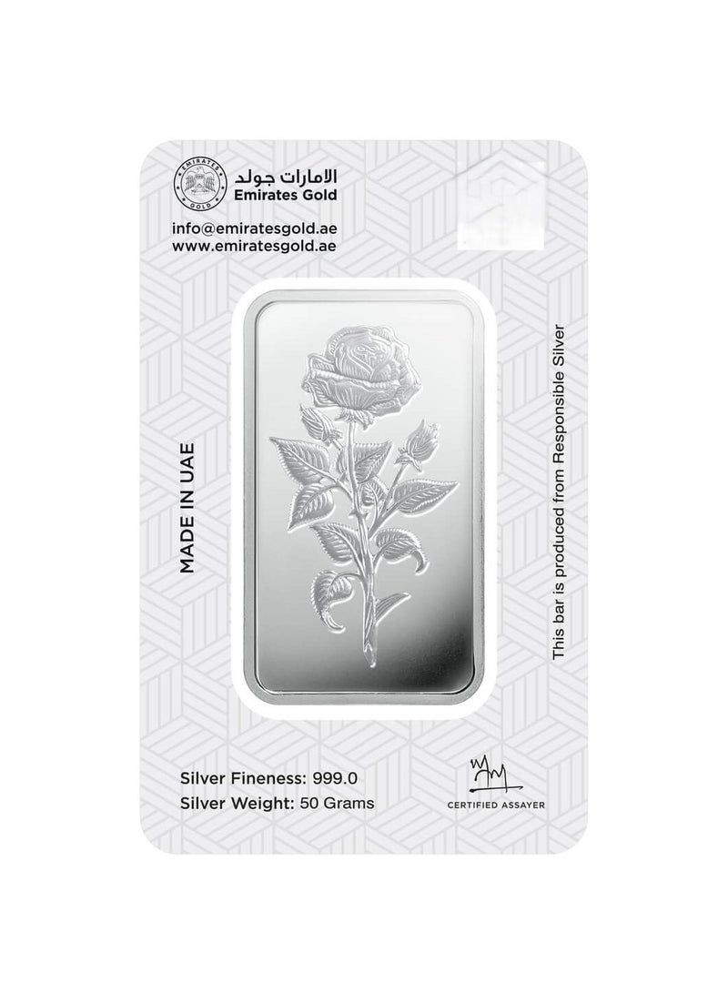 Emirates 50g Pure Silver Bar 999 - 50 Grams