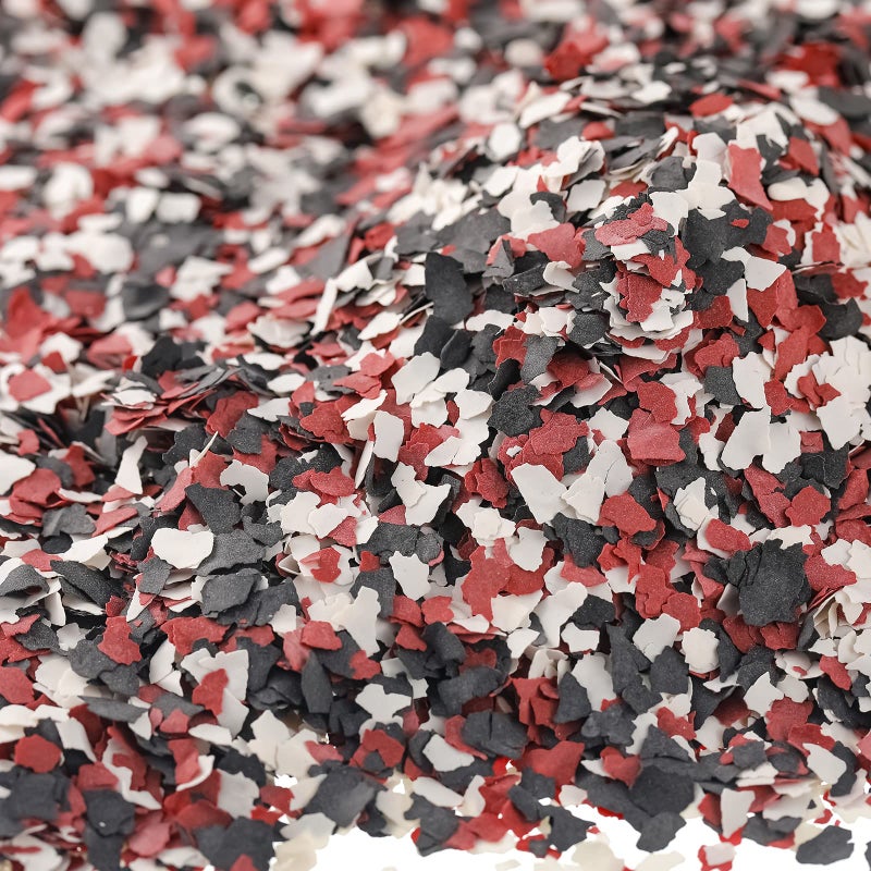350 G 077 lb Decorative Color Chips Epoxy Flakes 35 mm Blend Concrete Floor Coatings Decorative Paint Flakes for Garage Floor Paint Interior Exterior Wall Red Black White