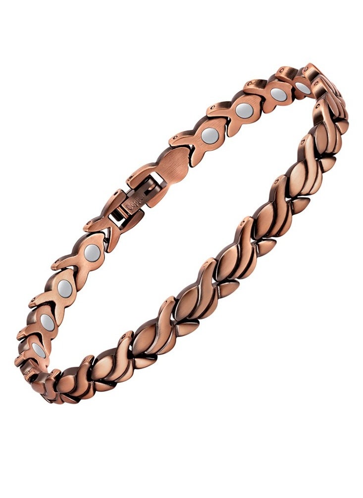 Generic - Adjustable Copper Fish Link Magnetic Bracelet for Women - Image 1