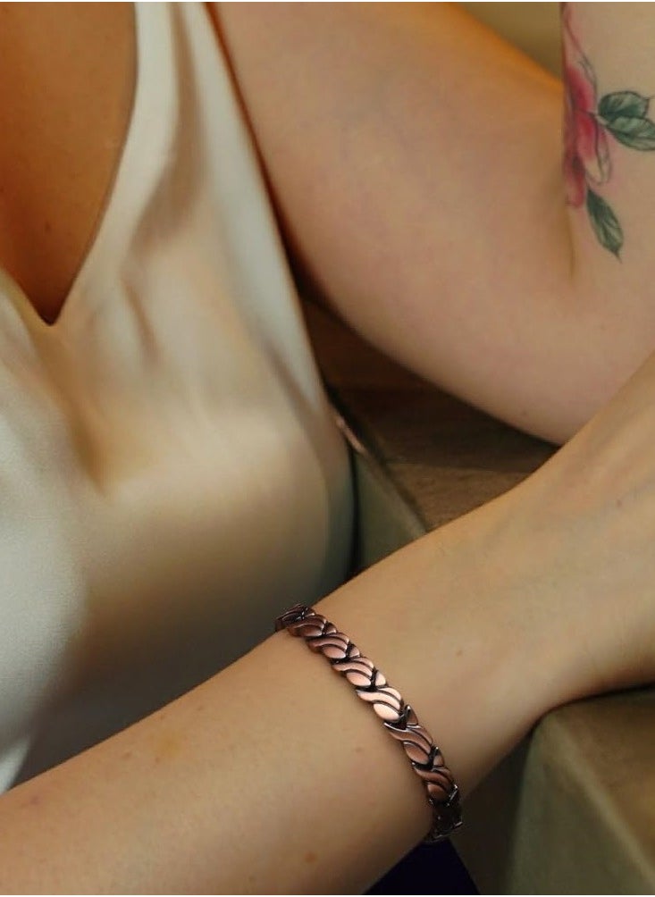 Generic - Adjustable Copper Fish Link Magnetic Bracelet for Women - Image 1