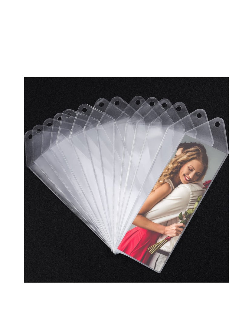 Excefore Plastic Bookmark Sleeves, Photo Booth Sleeves, 2-1/4 x 6-1/4 Inches Picture Strip Sleeves, Suitable for 2 x 6 Inches Vinyl Photo Strips for Valentine's Day Gift and Wedding(25Pcs) - Image 1