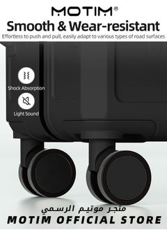 Motim 2pcs Luggage Sets Multifunctional Travel Luggage and Portable Suitcase Set Carry-On Luggage with USB and Type-C Charging Port & Cup Holder & Phone Holder & Side Hidden Hook & Spinner Wheels Large Capacity Checked-in Luggage  - Image 4