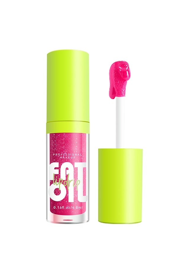 Julystar Plump Lips Fat Perks, Lip Glow Oil Deep Nourishing Moisturizing Glossy Long Lasting Lightweight Non Sticky Portable Lip Oil Lip Care to Fade Lines and Exfoliate Dead Skin for Women 4.8ml (#03)  - Image 1