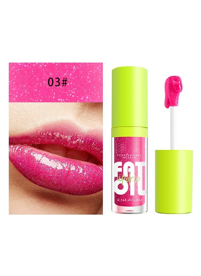 Julystar Plump Lips Fat Perks, Lip Glow Oil Deep Nourishing Moisturizing Glossy Long Lasting Lightweight Non Sticky Portable Lip Oil Lip Care to Fade Lines and Exfoliate Dead Skin for Women 4.8ml (#03)  - Image 2