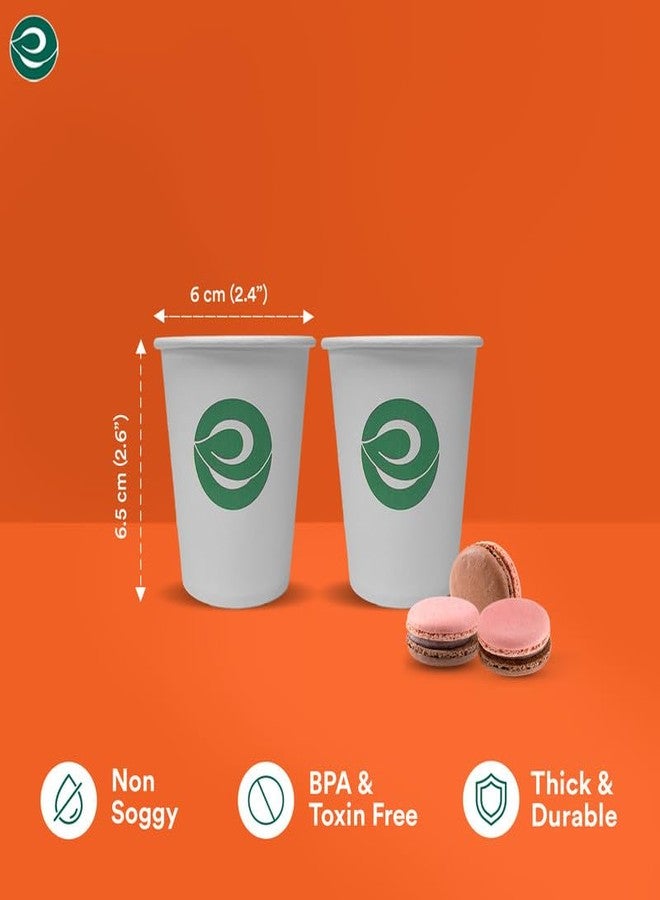 ECO SOUL | 150 ml White Disposable Paper Cups | 150ml – Pack of 100 | Disposable Paper Cups for Tea & Coffee | Biodegradable Paper | Leak-Proof & Sturdy | Perfect for Hot Drinks | White - Image 2