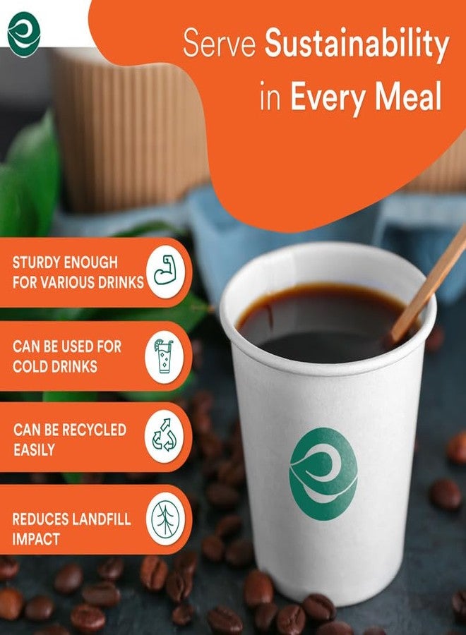 ECO SOUL | 150 ml White Disposable Paper Cups | 150ml – Pack of 100 | Disposable Paper Cups for Tea & Coffee | Biodegradable Paper | Leak-Proof & Sturdy | Perfect for Hot Drinks | White - Image 3