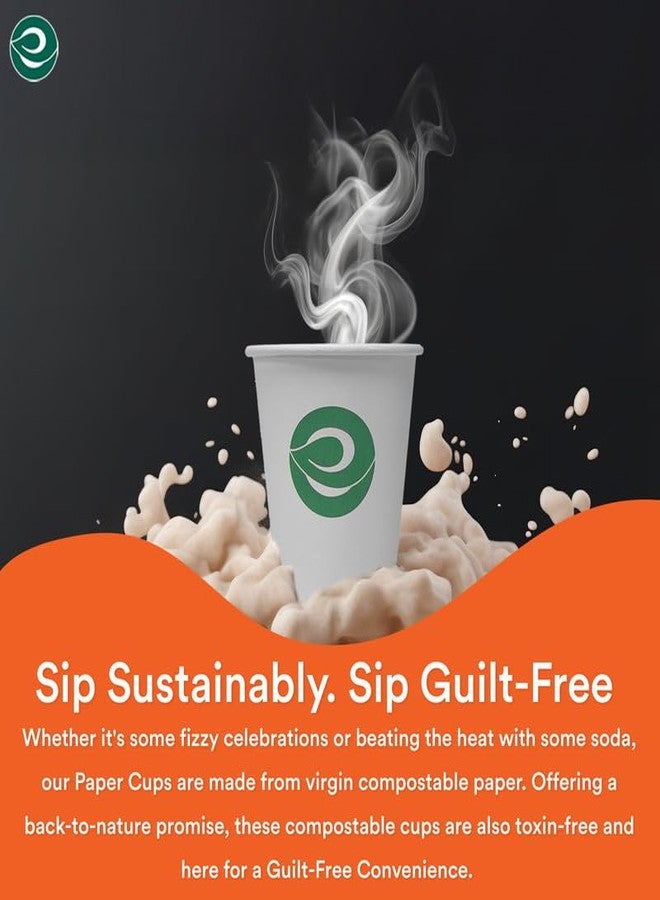ECO SOUL | 150 ml White Disposable Paper Cups | 150ml – Pack of 100 | Disposable Paper Cups for Tea & Coffee | Biodegradable Paper | Leak-Proof & Sturdy | Perfect for Hot Drinks | White - Image 4