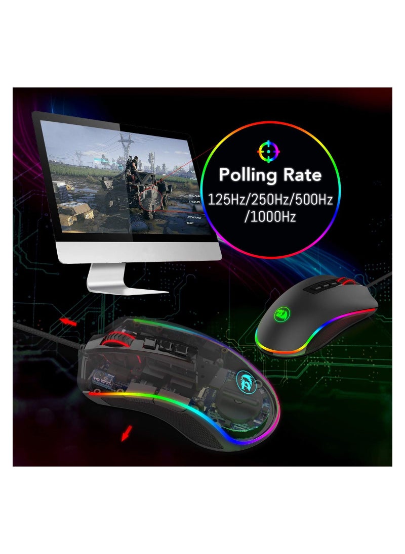 REDRAGON - M711 COBRA Gaming Mouse with 16.8 Million RGB Color Backlit - Image 1