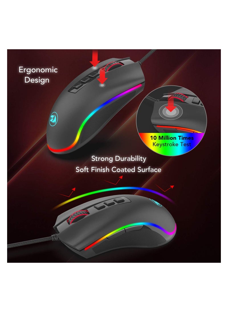 REDRAGON - M711 COBRA Gaming Mouse with 16.8 Million RGB Color Backlit - Image 1