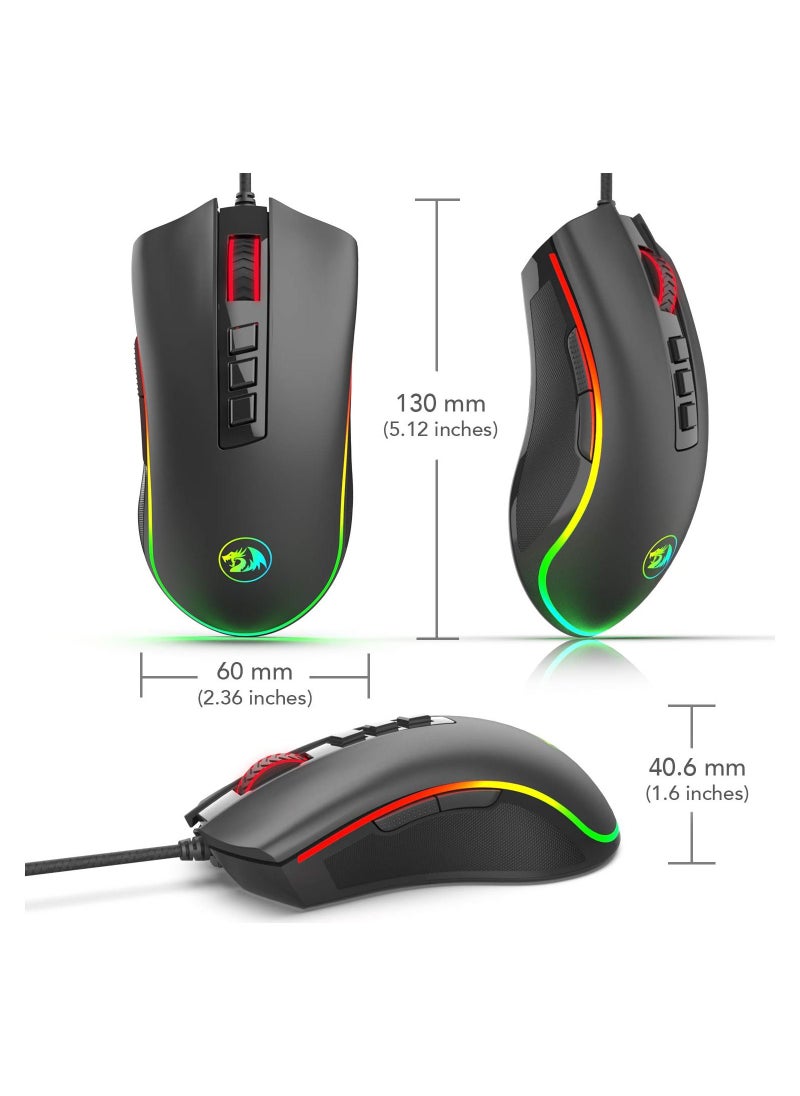 REDRAGON - M711 COBRA Gaming Mouse with 16.8 Million RGB Color Backlit - Image 1