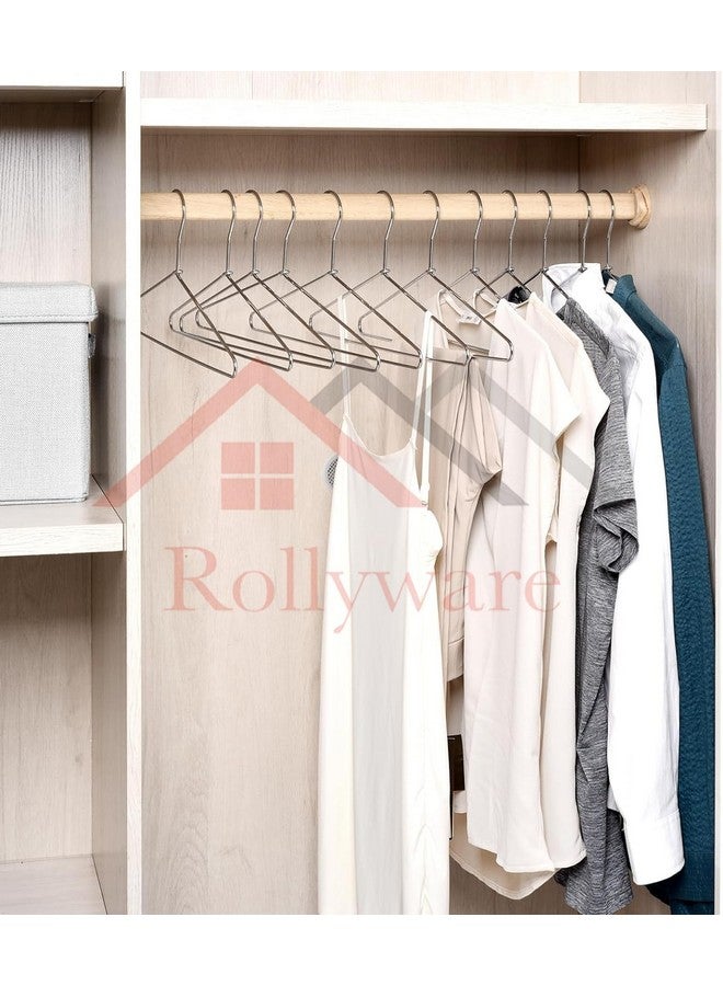 ROLLYWARE ROLLYWARE Heavy Duty Metal Shirt Coat Hangers, Stainless Steel Clothes Hanger with Polished Chrome, 17 Inch Silver Metal Wire Hanger (30)  - Image 5