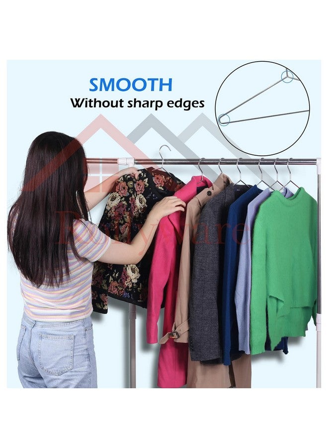 ROLLYWARE ROLLYWARE Heavy Duty Metal Shirt Coat Hangers, Stainless Steel Clothes Hanger with Polished Chrome, 17 Inch Silver Metal Wire Hanger (30)  - Image 2