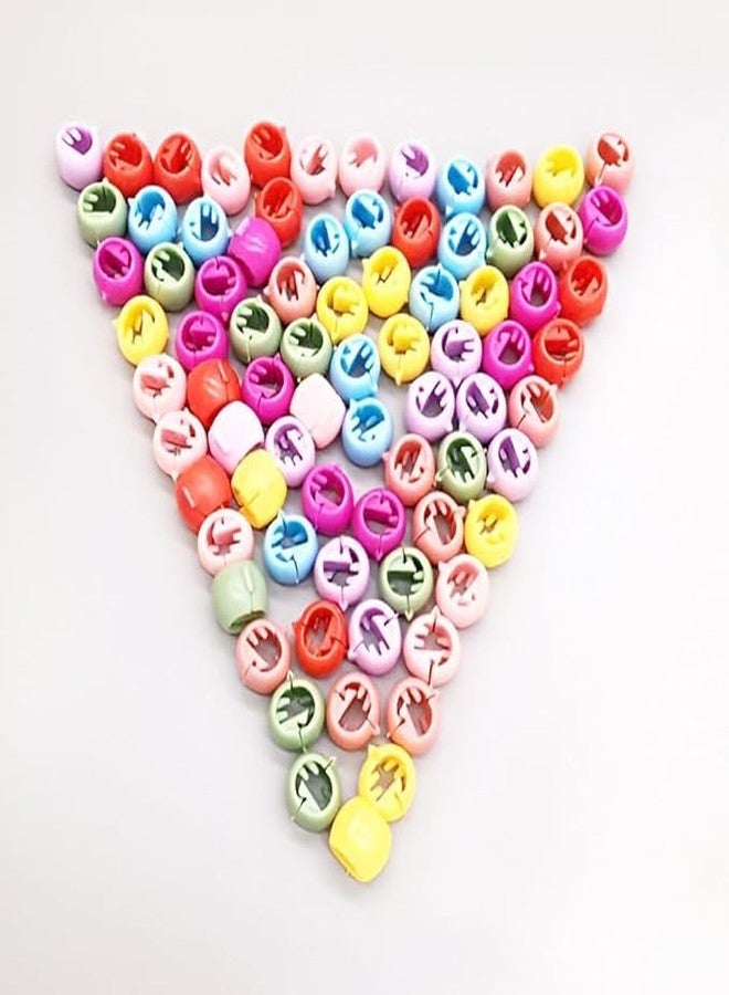 EvoNest Hair Beads Set for Kids, Girls, Colourful Snap Clips, Rainbow Hair Accessories, Tiny Plastic Hair Claws Clip for Braids Maker Beads Head wear Accessories for 2Y+ Kids - 100 Pieces (Multicolour) - Image 1