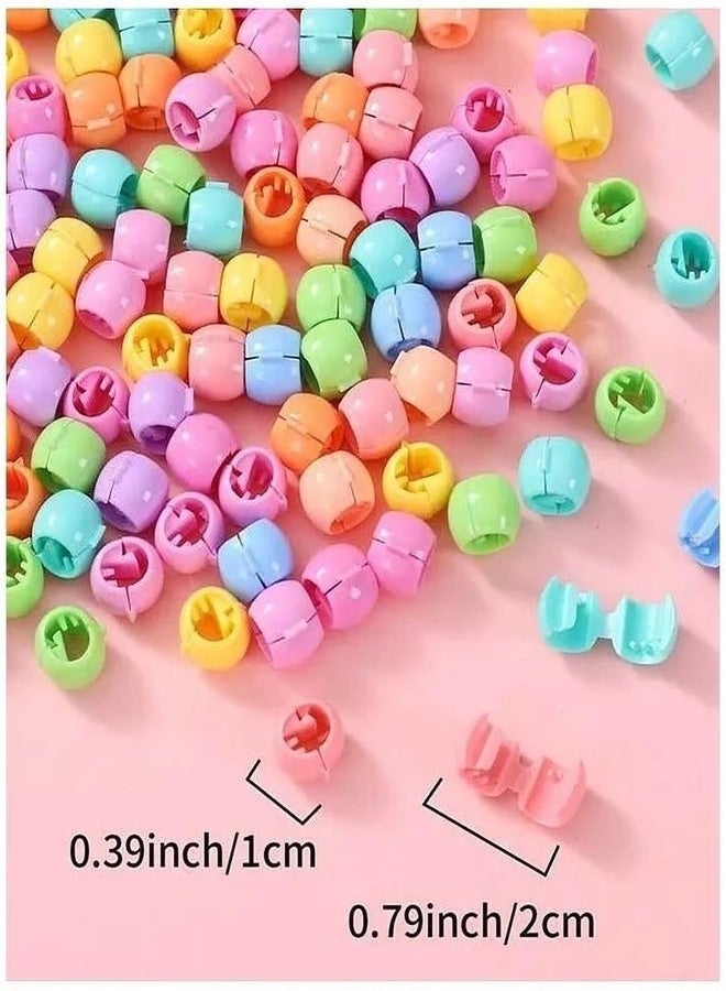 EvoNest Hair Beads Set for Kids, Girls, Colourful Snap Clips, Rainbow Hair Accessories, Tiny Plastic Hair Claws Clip for Braids Maker Beads Head wear Accessories for 2Y+ Kids - 100 Pieces (Multicolour) - Image 3