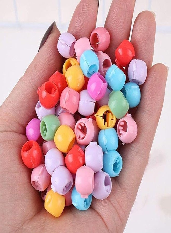 EvoNest Hair Beads Set for Kids, Girls, Colourful Snap Clips, Rainbow Hair Accessories, Tiny Plastic Hair Claws Clip for Braids Maker Beads Head wear Accessories for 2Y+ Kids - 100 Pieces (Multicolour) - Image 5