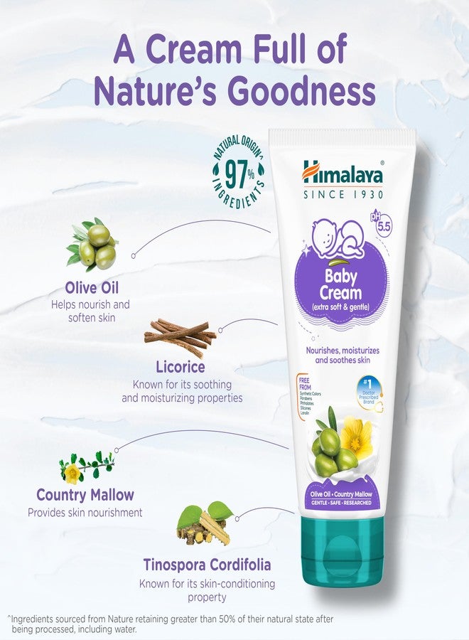 Himalaya Gentle Baby Cream 50ml | No.1 Doctor-Prescribed Brand | Nourishes & Extra Soft Skin | pH 5.5 Formulation | Safe for Newborns - Image 4