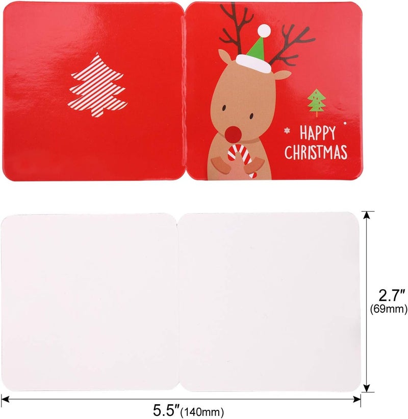 Konsait بطاقات عيد الميلاد الصغيرة من كونسايت 144 قطعة - عيد ميلاد سعيد - بطاقات تهنئة متنوعة - بطاقات ملاحظة فارغة مع أظرف - مثالية للأطفال - صندوق هدايا - لوازم حفلات عيد الميلاد الشتوية - Image 2